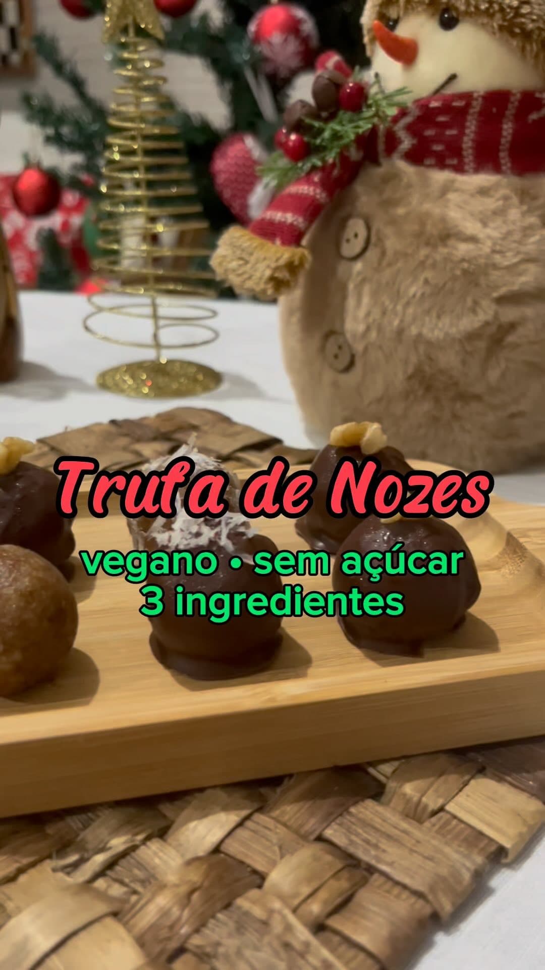 ✨Deliciosas Trufas Veganas de Nozes! 🌰🎄🍫🥥