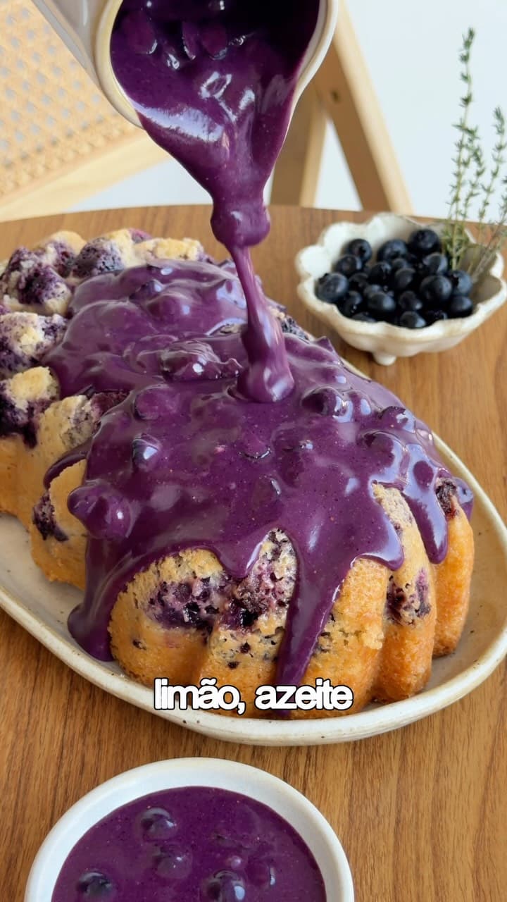 Bolo de Limão com Blueberry